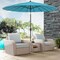 Costway 9 FT Patio Round Market Umbrella with Push Button Tilt, Crank Handle, Vented Top Tan/Navy/Wine/Turquoise